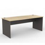 Classic Straight Home Office Desk Charcoal MFC Base Oak Worktop Xchange Design Austraia