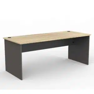 Classic Straight Home Office Desk Charcoal MFC Base Oak Worktop Xchange Design Austraia