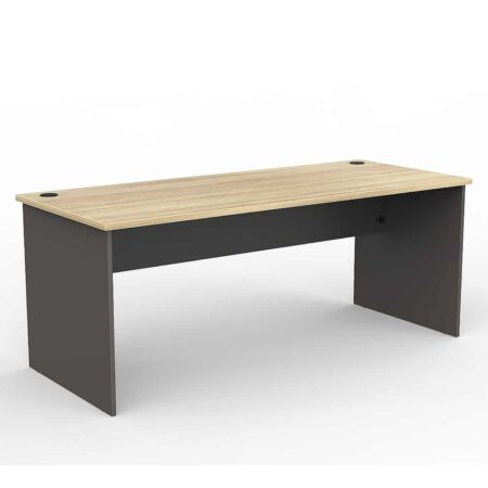 Classic Straight Home Office Desk Charcoal MFC Base Oak Worktop Xchange Design Austraia