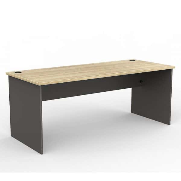 Classic Straight Home Office Desk Charcoal Mfc Base Oak Worktop Xchange Design Austraia