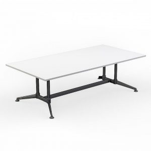 Delux Large Conference Table Rectangluar Black Frame White Top Xchange Design Australia