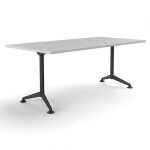 Delux Meeting Table Rectangluar Black Frame White Top Xchange Design Australia