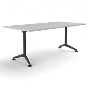 Delux Meeting Table Rectangluar Black Frame White Top Xchange Design Australia