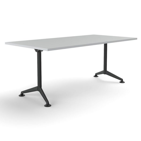 Delux Meeting Table Rectangluar Black Frame White Top Xchange Design Australia