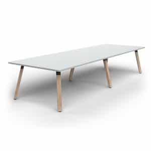 Plank Large Conference Table Rectangle Oak Legs White Top Xchange Design Australia