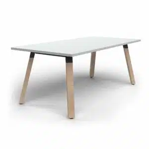 Plank Meeting Table Rectangle Oak Legs White Top Xchange Design Australia