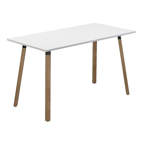 Plank Standing Height Table Rectangle Oak Legs White Top Xchange Design Australia