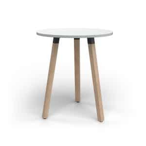 Plank Standing Height Table Round Oak Legs White top Xchange Design Australia