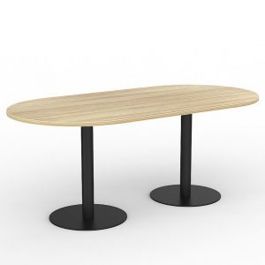 Twin Disc Base Meeting Table Black Disc Base Oak Top Xchange Design Australia