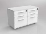 Network Mobile Double Sided 3 Drawer Caddy Unit White Melamine