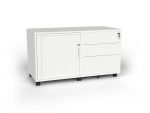 Network Mobile Tambour Drawer Caddy Unit Steel Left Hand White