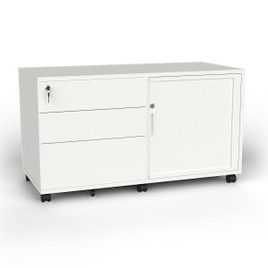Network Mobile Tambour Drawer Caddy Unit Steel Right Hand