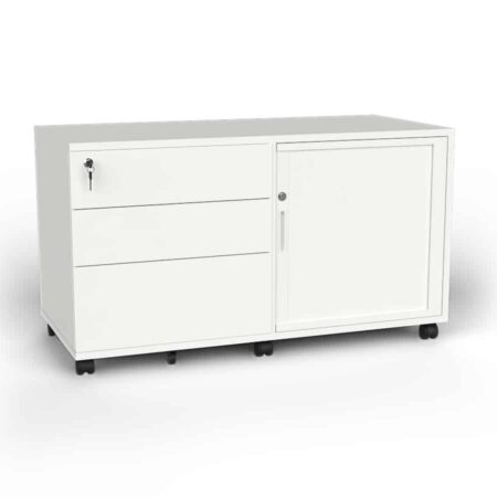 Network Mobile Tambour Drawer Caddy Unit Steel Right Hand