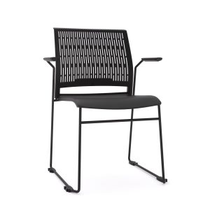 Stax Stacking Black Chair with Arms Xchange Design Australia