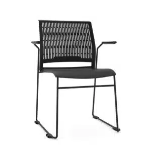 Stax Stacking Black Chair with Arms Xchange Design Australia