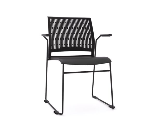Stax Stacking Black Chair With Arms Xchange Design Australia