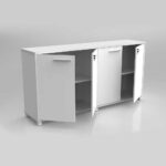 Home office storage swing door credenza